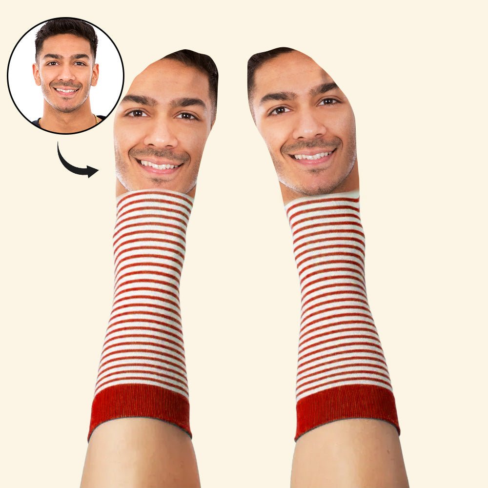 Custom Face Funny Socks Cartoon Style Photo Gifts for Him Her - DiyGiftly