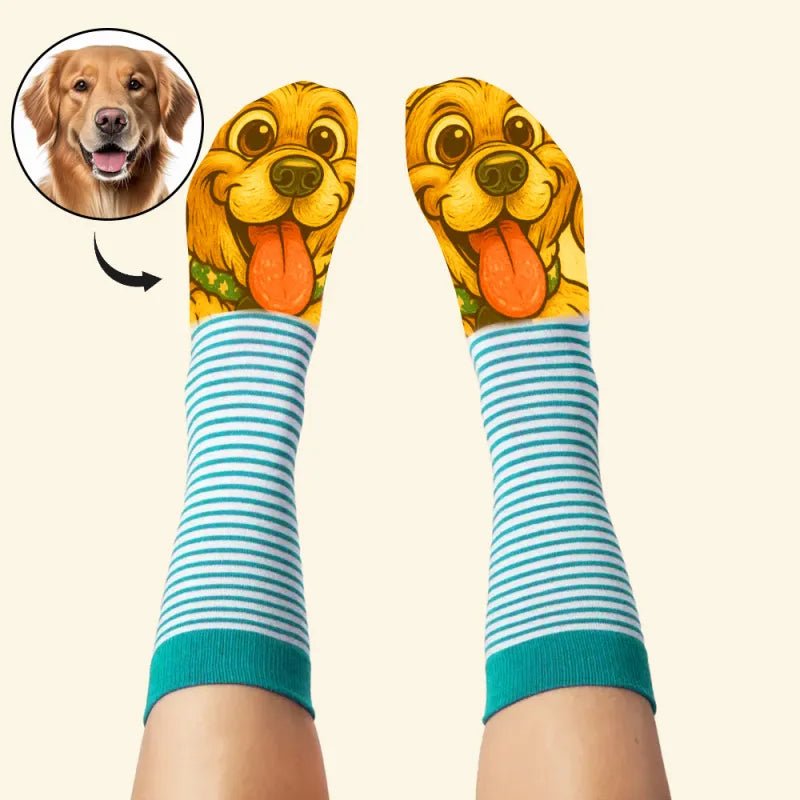 Custom Face Funny Socks Cartoon Style Photo Gifts for Him Her - DiyGiftly