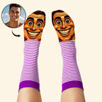 Custom Face Funny Socks Cartoon Style Photo Gifts for Him Her - DiyGiftly