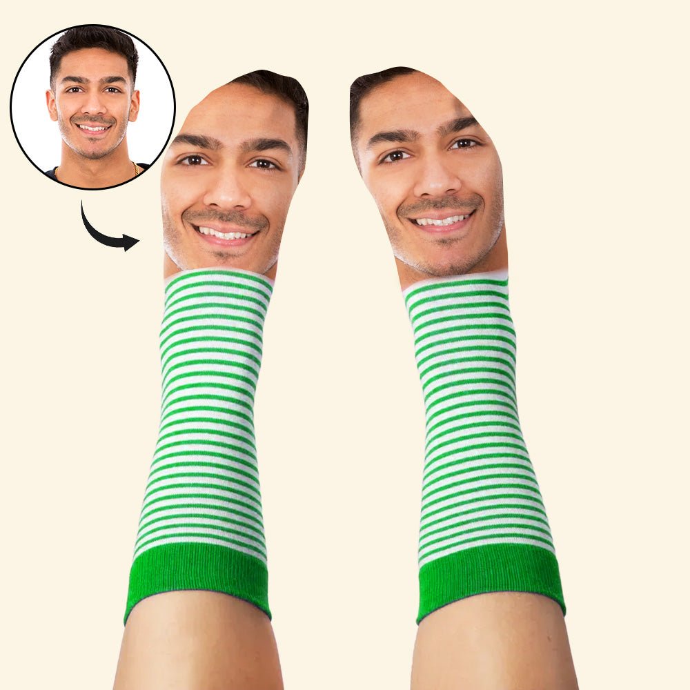 Custom Face Funny Socks Cartoon Style Photo Gifts for Him Her - DiyGiftly