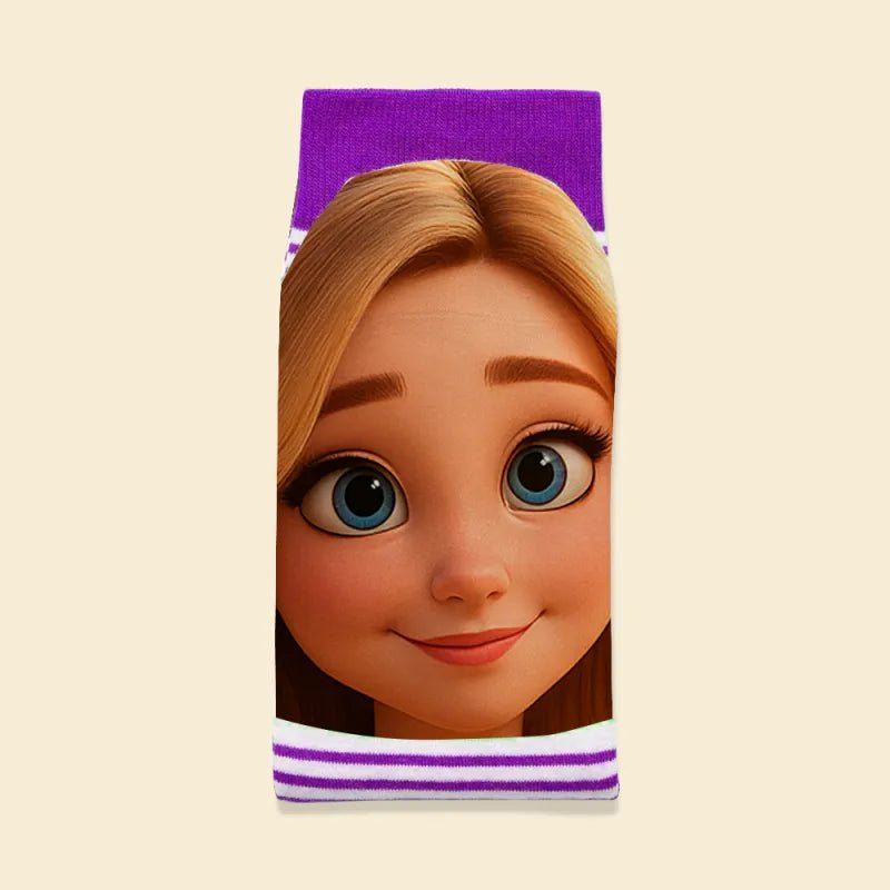 Custom Face Funny Socks Cartoon Style Photo Gifts for Him Her - DiyGiftly