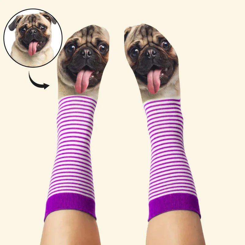 Custom Face Funny Socks Cartoon Style Photo Gifts for Him Her - DiyGiftly