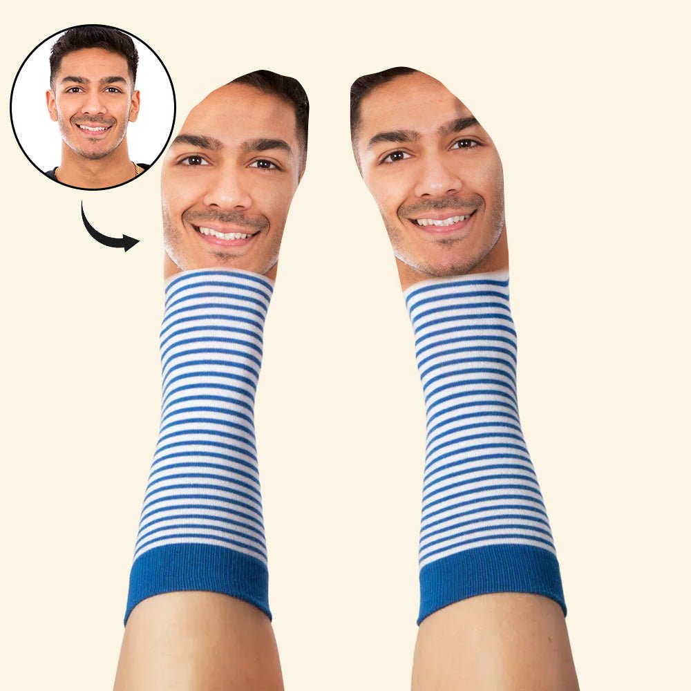 Custom Face Funny Socks Cartoon Style Photo Gifts for Him Her - DiyGiftly