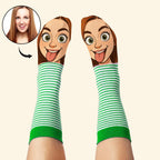 Custom Face Funny Socks Cartoon Style Photo Gifts for Him Her - DiyGiftly
