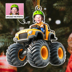 Custom Face Kid Riding Monster Truck - Fun and Unique Gifts for Toddlers and Kids - Personalized Acrylic Photo Ornament - Perfect for Holiday or Birthday Keepsake64535040 - DiyGiftly