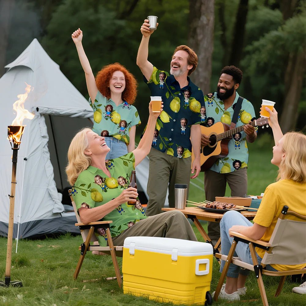 Custom Face Lemon Hawaiian Shirt – Personalized Funny Summer Shirt for Beach Holiday, Family Reunion, Travel, Picnic or Birthday Gift for Men, Women, Friends 96693504 - DiyGiftly