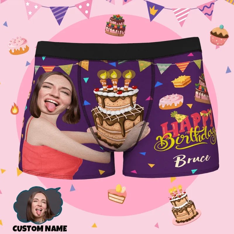 boxer briefs personalized face and name birthday surprise gift for boyfriend