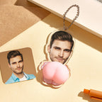 Custom Face Photo Pink Butt Squeezable Acrylic Keychain – Funny Personalized Gift - DiyGiftly