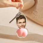 Custom Face Photo Pink Butt Squeezable Acrylic Keychain – Funny Personalized Gift - DiyGiftly