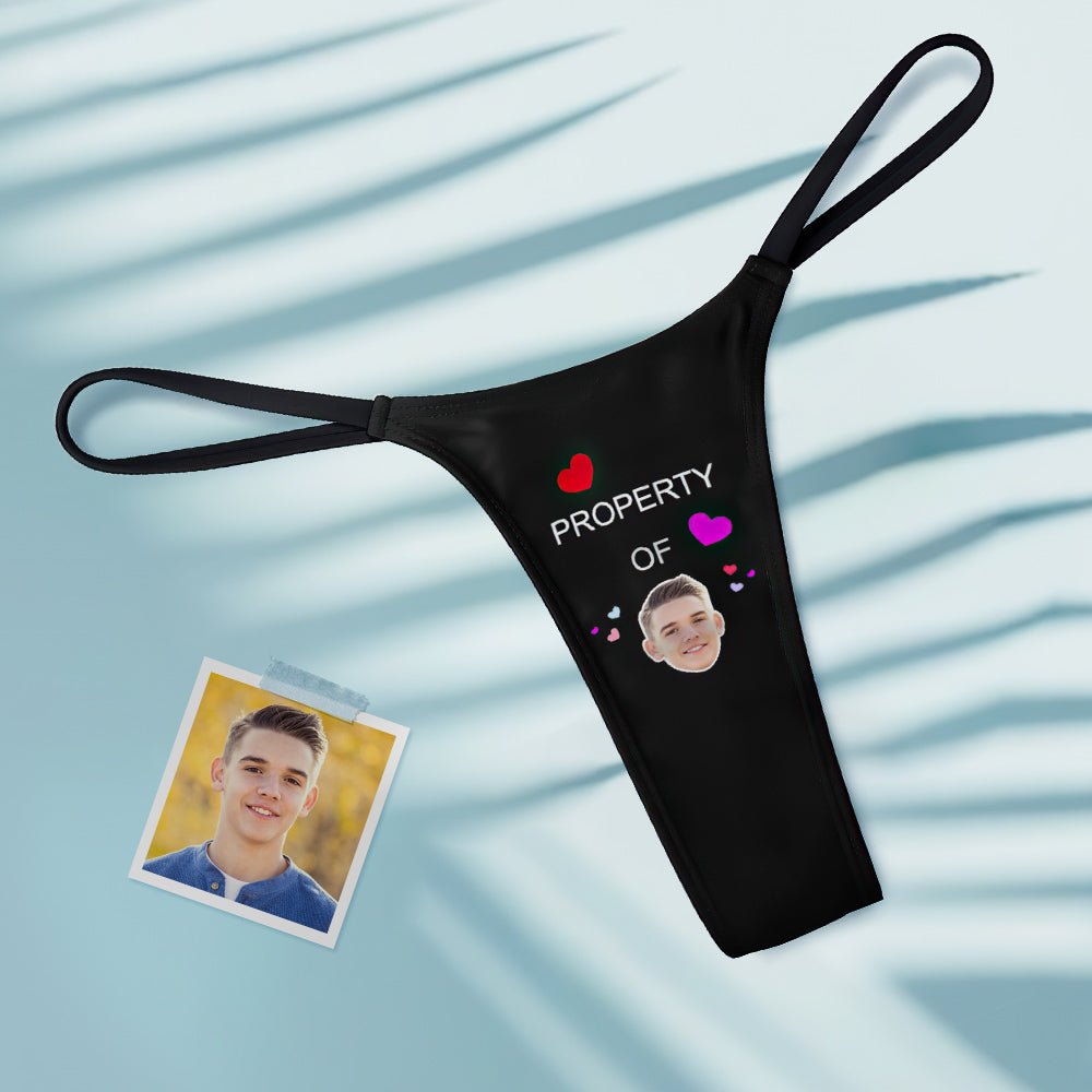 gifts for wife Best Wife Ever - Heartfelt Gift - Face Property of Him Women's Tanga Thong with Hearts Valentine's Day Gift -