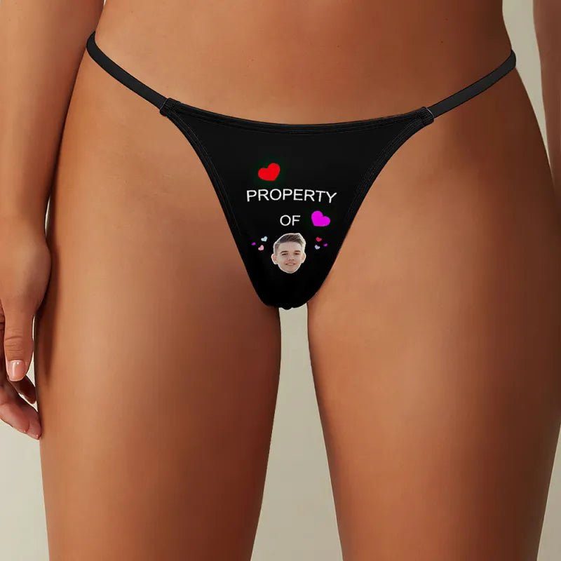 gifts for wife Best Wife Ever - Heartfelt Gift - Face Property of Him Women's Tanga Thong with Hearts Valentine's Day Gift -