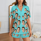 Custom Face Short Sleeve Pajama Valentine's Day Gift for Lover - DiyGiftly
