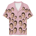 Custom Face Short Sleeve Pajama Valentine's Day Gift for Lover - DiyGiftly