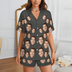 Custom Face Short Sleeve Pajama Valentine's Day Gift for Lover - DiyGiftly