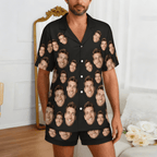 Custom Face Short Sleeve Pajama Valentine's Day Gift for Lover - DiyGiftly