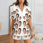 Custom Face Short Sleeve Pajama Valentine's Day Gift for Lover - DiyGiftly
