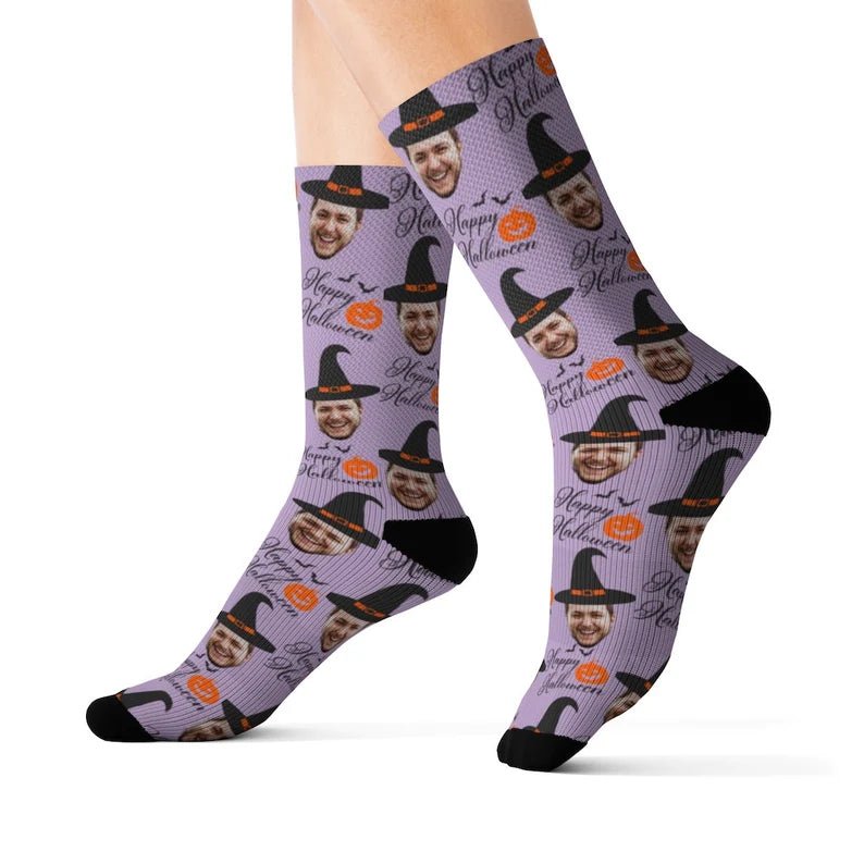 Custom Face Socks Happy Halloween Photo Socks Halloween Costume Halloween Pumpkin Gift Halloween Gift Idea Witch Party Theme 76964098 - DiyGiftly
