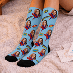 Custom face socks, Mother's Day Socks, Put Any Face and Text On The Socks, Super Mom, Mother's Day Gift,Best Gift For Mom,Valentine's Day 90344960 - DiyGiftly