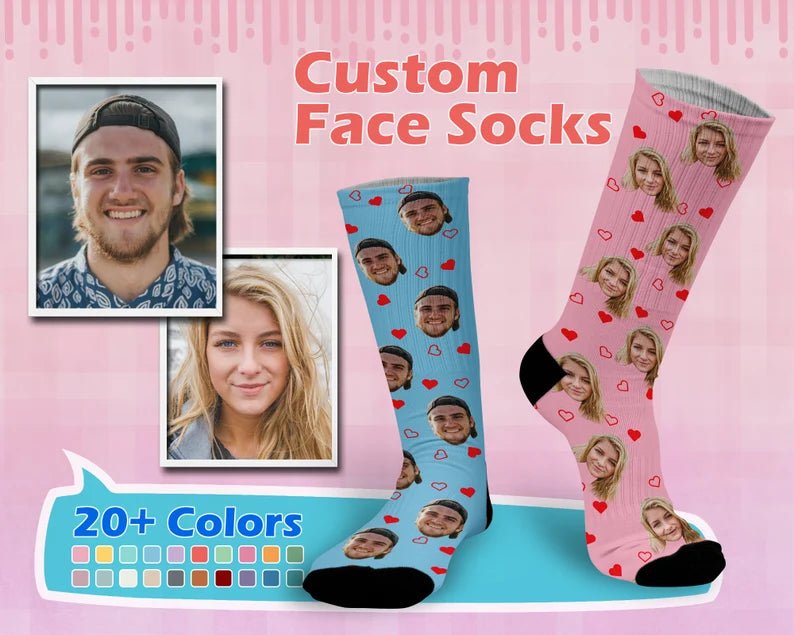 Custom Face Socks , Personalize socks, Couple Socks, Valentines Day Gift For Boyfriend, Lover Gifts, Gift For Girlfriend,Father's Day Gift 374720 - DiyGiftly