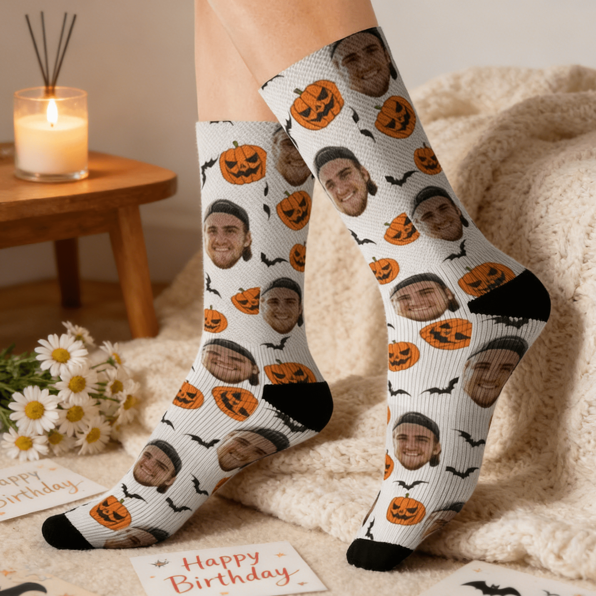 Custom Face Socks Personalized Halloween Photo Socks Halloween Costume Halloween Pumpkin Gift Halloween Gift Idea Witch Party Theme 53020672 - DiyGiftly