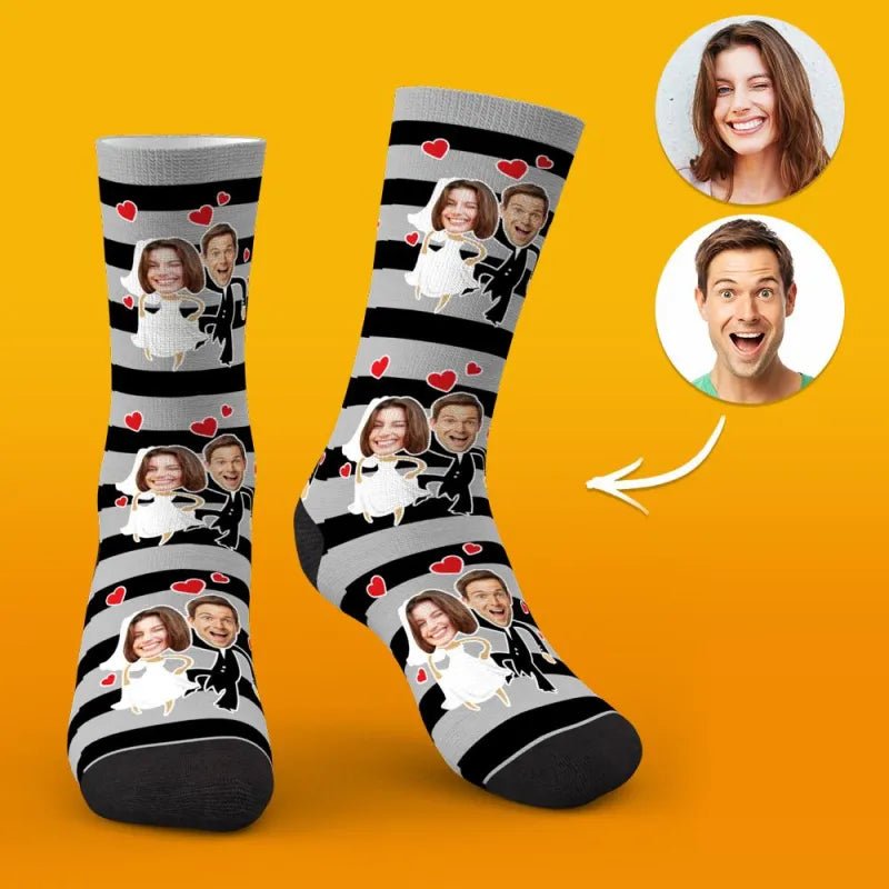 Custom Face Socks Wedding Socks Special Gift Ideas for Couple - DiyGiftly