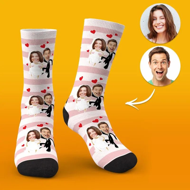 Custom Face Socks Wedding Socks Special Gift Ideas for Couple - DiyGiftly