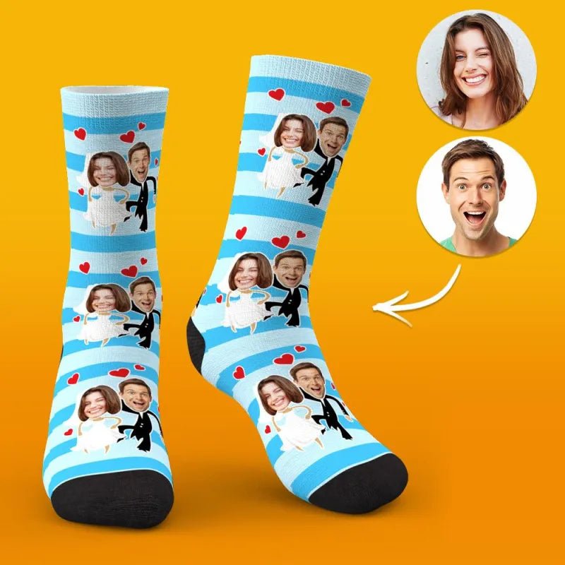 Custom Face Socks Wedding Socks Special Gift Ideas for Couple - DiyGiftly