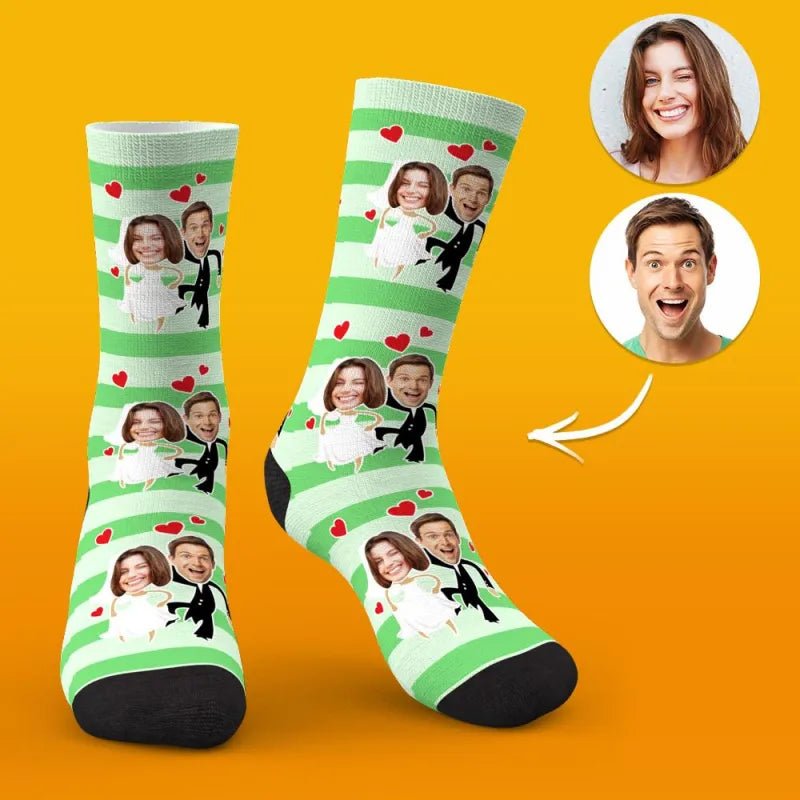Custom Face Socks Wedding Socks Special Gift Ideas for Couple - DiyGiftly