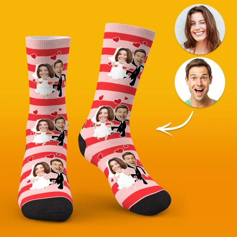 Custom Face Socks Wedding Socks Special Gift Ideas for Couple - DiyGiftly