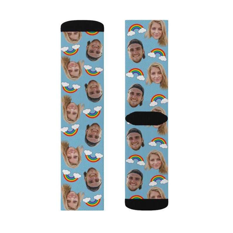 Custom face socks,Personalized Funny PhotoGift For Her,Him or Friends ,Picture socks, Custom Rainbow socks,Class of 2025,Father's Day Gift 049280 - DiyGiftly