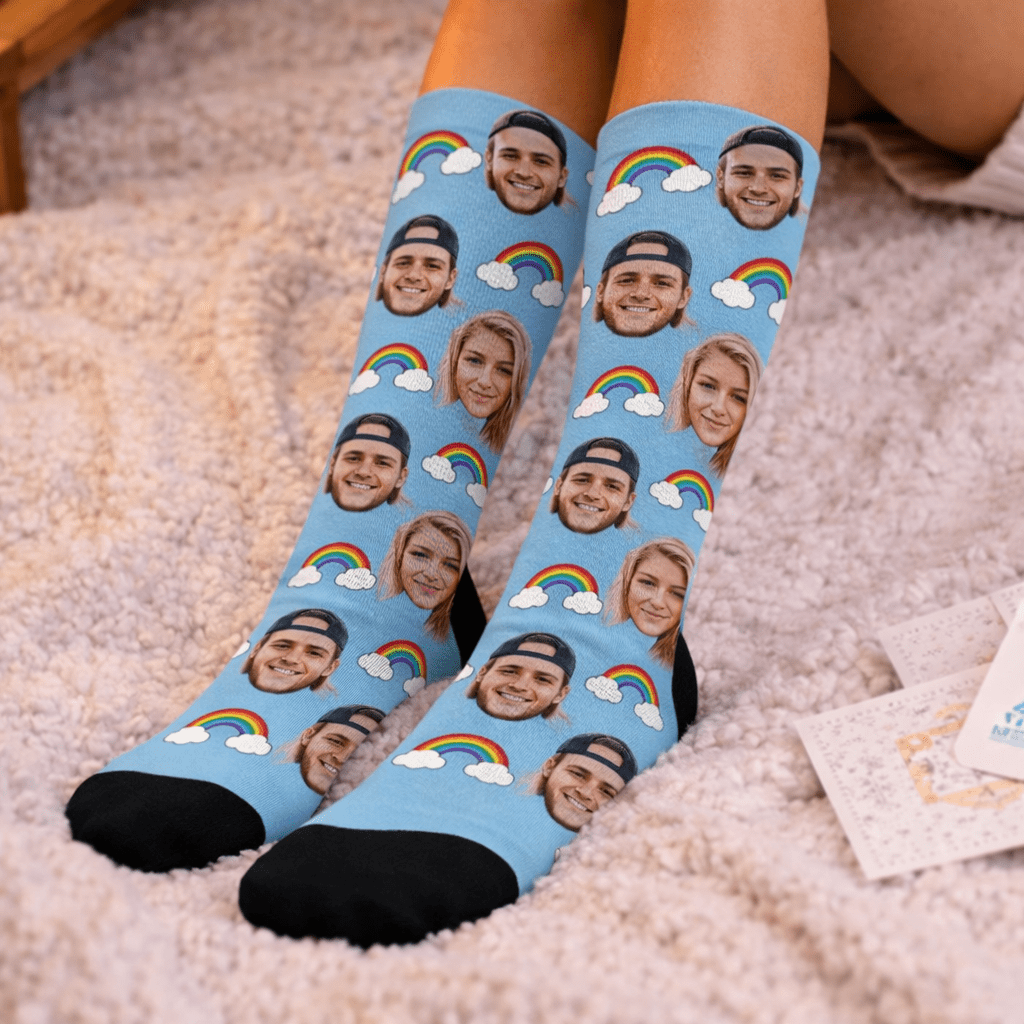 Custom face socks,Personalized Funny PhotoGift For Her,Him or Friends ,Picture socks, Custom Rainbow socks,Class of 2025,Father's Day Gift 049280 - DiyGiftly