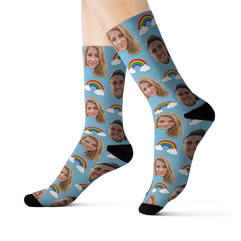 Custom face socks,Personalized Funny PhotoGift For Her,Him or Friends ,Picture socks, Custom Rainbow socks,Class of 2025,Father's Day Gift 049280 - DiyGiftly