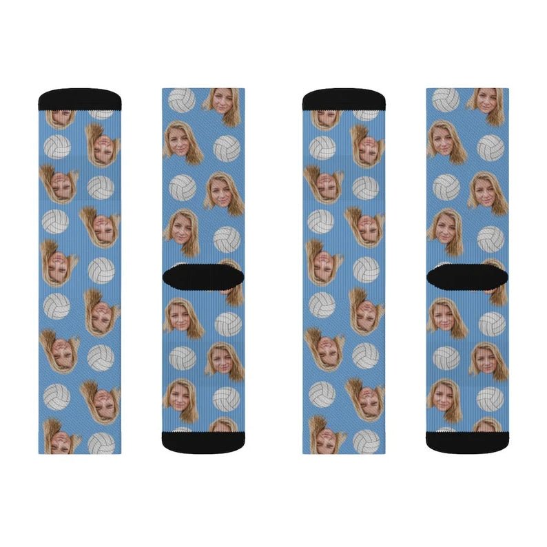 Custom Face Socks,Volleyball Socks,Personalized Photo Socks,Socks For Women,Volleyball Pattern Socks, Funny Socks,Class of 2025,Father'sDay 714176 - DiyGiftly