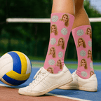 Custom Face Socks,Volleyball Socks,Personalized Photo Socks,Socks For Women,Volleyball Pattern Socks, Funny Socks,Class of 2025,Father'sDay 714176 - DiyGiftly