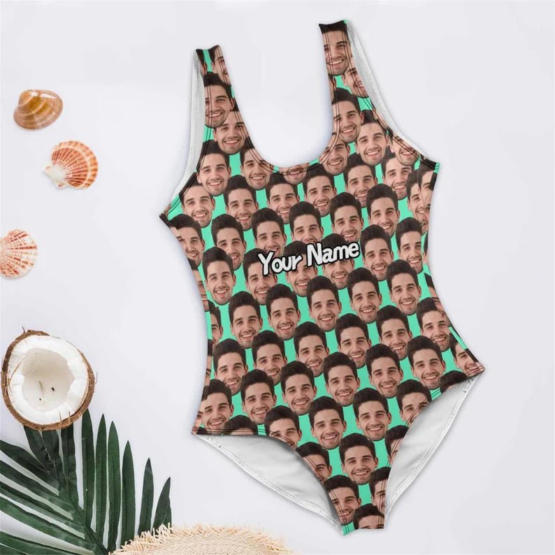 Custom Face Swimsuit Personalized Women Swimwear with Face One Piece Swimsuit Photo Bathing Suit Face on Swimsuit Beach Bachelor Party Gift 377344 - DiyGiftly