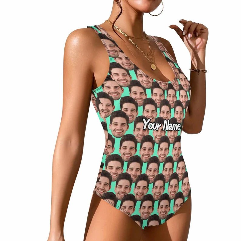 Custom Face Swimsuit Personalized Women Swimwear with Face One Piece Swimsuit Photo Bathing Suit Face on Swimsuit Beach Bachelor Party Gift 377344 - DiyGiftly