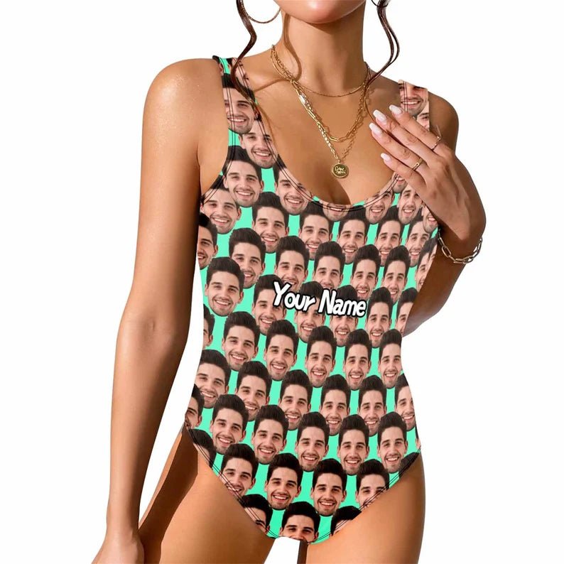 Custom Face Swimsuit Personalized Women Swimwear with Face One Piece Swimsuit Photo Bathing Suit Face on Swimsuit Beach Bachelor Party Gift 377344 - DiyGiftly