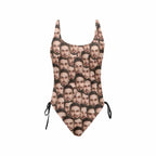 Custom Face Swimsuit,Personalize Swimsuit,Sexy High Leg Drawstring Side One - Piece Swimwear,Bathing Suit for Bachelorette Party,Gift for Her 257216 - DiyGiftly
