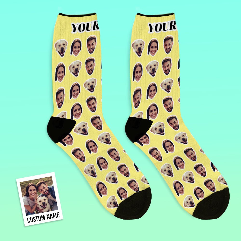 Custom Faces Socks With Your Photo Online Preview - DiyGiftly