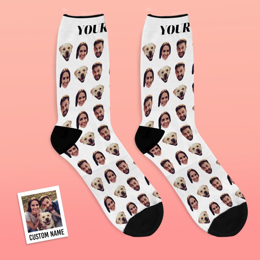 Custom Faces Socks With Your Photo Online Preview - DiyGiftly
