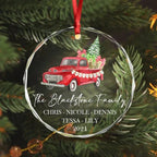 Custom Family Name Christmas Glass Circle Ornament 689065 - DiyGiftly