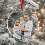 Custom Family Name Christmas Glass Circle Ornament 689398 - DiyGiftly