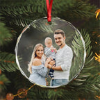 Custom Family Name Christmas Glass Circle Ornament 689398 - DiyGiftly