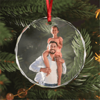 Custom Family Name Christmas Glass Circle Ornament 689398 - DiyGiftly