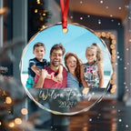 Custom Family Picture In Memory Christmas Glass Circle Ornament 691960 - DiyGiftly
