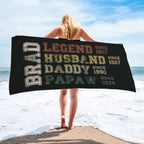Custom Fathers Day Gift, Custom Legend Husband Dad Grandpa Beach Towel, Birthday Gift For Grandpa Papaw, Gifts for Daddy, Papa 12309760 - DiyGiftly
