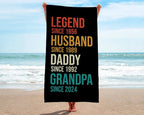 Custom Fathers Day Gift, Personalized Legend Husband Dad Grandpa Beach Towel, Gifts for Grandpa, Birthday Gift For Papa, Gift for dad 83844608 - DiyGiftly