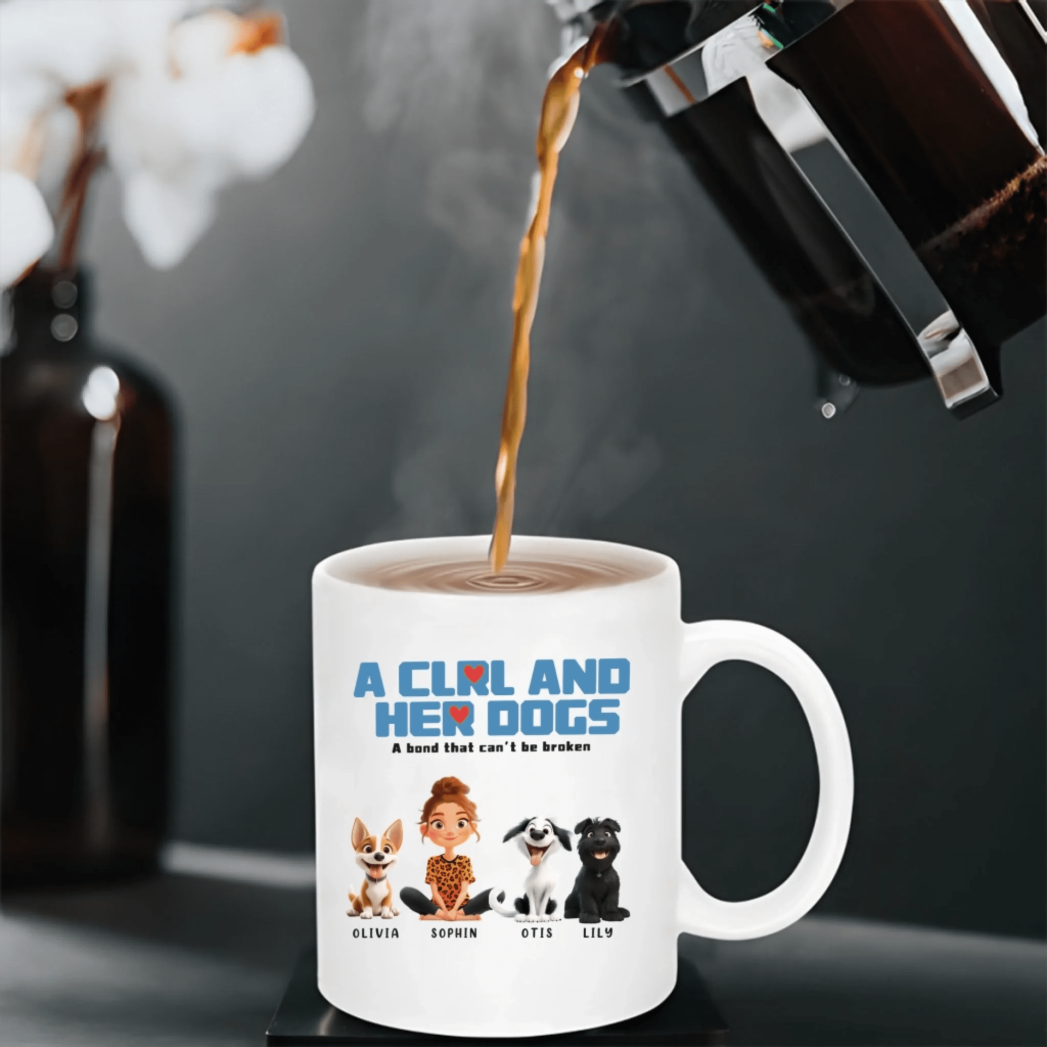 Custom Figures And Dogs - White Custom Mugs - Birthday Gift 758299 - DiyGiftly
