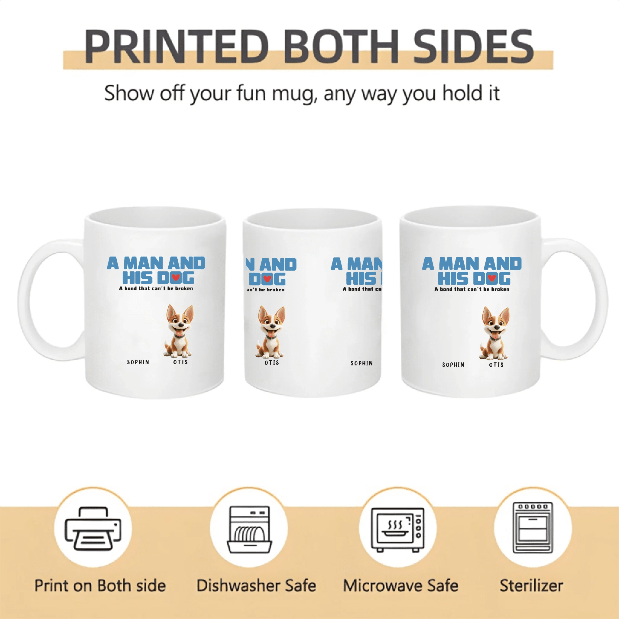 Custom Figures And Dogs - White Custom Mugs - Birthday Gift 758299 - DiyGiftly