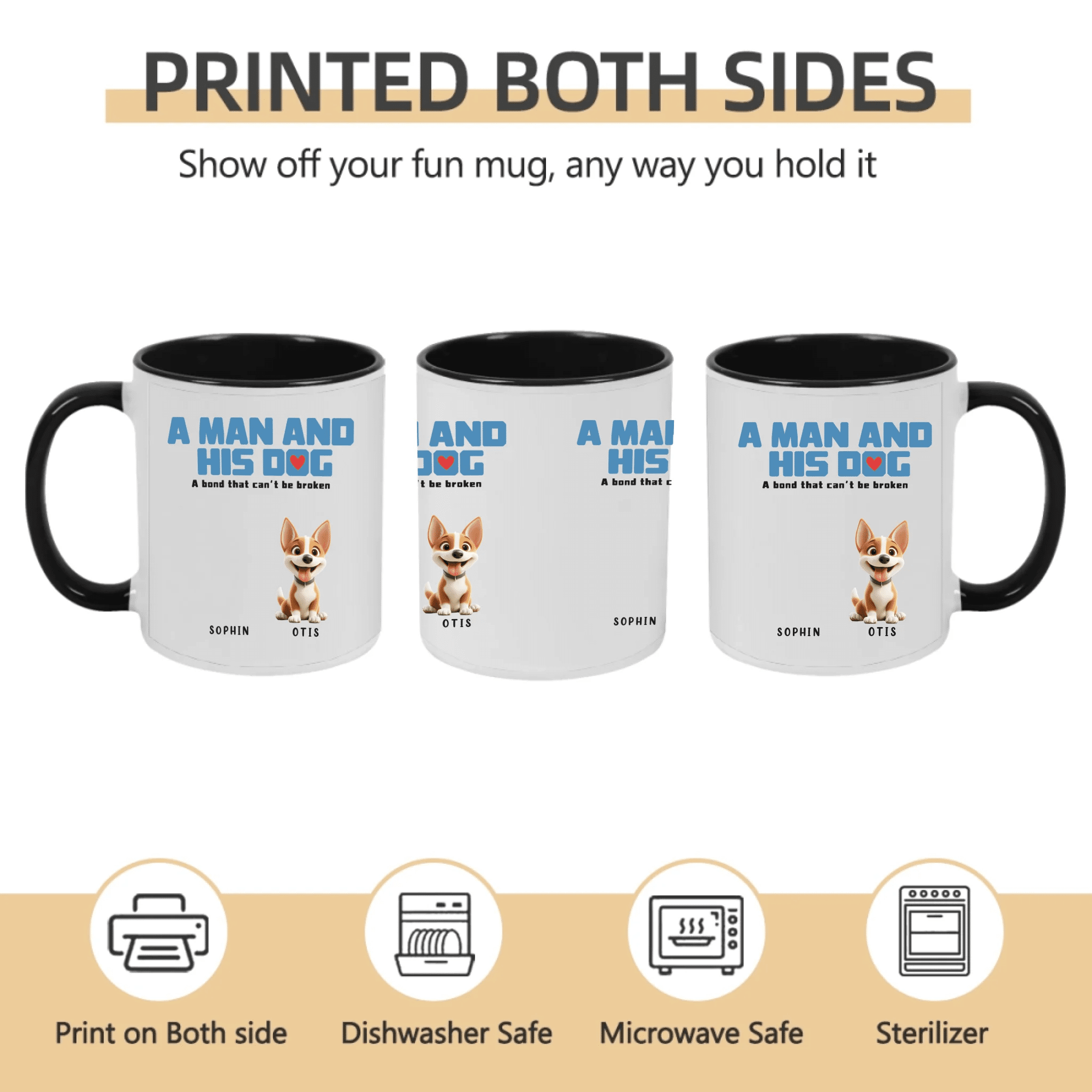 Custom Figures And Dogs - White Custom Mugs - Birthday Gift 758299 - DiyGiftly